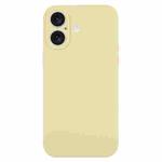 For iPhone 16 Pure Color Liquid Silicone Fine Pore Phone Case(Creamy Yellow)