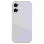 For iPhone 16 Pure Color Liquid Silicone Fine Pore Phone Case(Grey Blue)