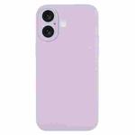 For iPhone 16 Pure Color Liquid Silicone Fine Pore Phone Case(Lilac Purple)