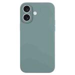 For iPhone 16 Pure Color Liquid Silicone Fine Pore Phone Case(Pine Needle Green)