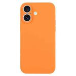 For iPhone 16 Pure Color Liquid Silicone Fine Pore Phone Case(Orange)