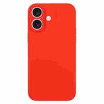 For iPhone 16 Pure Color Liquid Silicone Fine Pore Phone Case(Red)