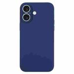 For iPhone 16 Pure Color Liquid Silicone Fine Pore Phone Case(Royal Blue)