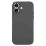 For iPhone 16 Pure Color Liquid Silicone Fine Pore Phone Case(Charcoal Black)