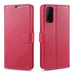 For Huawei Honor Play 4T Pro AZNS Sheepskin Texture Horizontal Flip Leather Case with Holder & Card Slots & Wallet(Red)