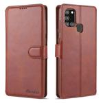 For Samsung Galaxy A21s AZNS Calf Texture Horizontal Flip Leather Case with Holder & Card Slots & Wallet & Photo Frame(Brown)