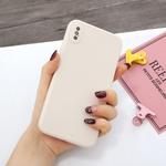 For iPhone X & XS Magic Cube Frosted Silicone Shockproof Full Coverage Protective Case(Beige)