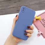 For iPhone XR Magic Cube Frosted Silicone Shockproof Full Coverage Protective Case(Blue)