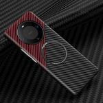 For Huawei Mate 60 Pro Magnetic Carbon Fiber Shockproof Phone Case(Black Red)