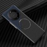 For Huawei Mate 60 Pro Magnetic Carbon Fiber Shockproof Phone Case(Black Blue)