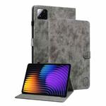 For Xiaomi Pad 7 / Pad 7 Pro Tiger Pattern Flip Leather Tablet Case(Grey)
