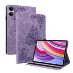 For Xiaomi Redmi Pad Pro 12.1 Butterfly Flower Embossed Leather Tablet Case(Purple)