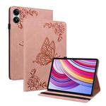 For Xiaomi Redmi Pad Pro 12.1 Butterfly Flower Embossed Leather Tablet Case(Rose Gold)