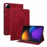 For Xiaomi Pad 7 / Pad 7 Pro Butterfly Flower Embossed Leather Tablet Case(Red)