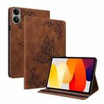 For Redmi Pad 2 / Redmi Pad SE 11 2025 Butterfly Flower Embossed Leather Tablet Case(Brown)
