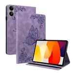 For Redmi Pad 2 / Redmi Pad SE 11 2025 Butterfly Flower Embossed Leather Tablet Case(Purple)