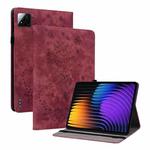 For Xiaomi Pad 7 / Pad 7 Pro Butterfly Rose Embossed Leather Tablet Case(Red)