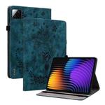 For Xiaomi Pad 7 / Pad 7 Pro Butterfly Rose Embossed Leather Tablet Case(Dark Blue)