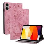 For Redmi Pad 2 / Redmi Pad SE 11 2025 Butterfly Rose Embossed Leather Tablet Case(Pink)