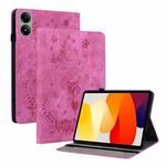For Redmi Pad 2 / Redmi Pad SE 11 2025 Butterfly Rose Embossed Leather Tablet Case(Rose Red)