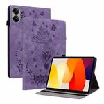 For Redmi Pad 2 / Redmi Pad SE 11 2025 Butterfly Rose Embossed Leather Tablet Case(Purple)