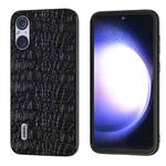 For Sony Xperia 5 V ABEEL Genuine Leather Canopy Black Edge Phone Case(Black)