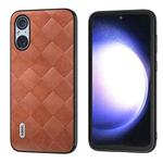For Sony Xperia 5 V ABEEL Weave Plaid PU Phone Case(Brown)