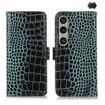 For Sony Xperia 1 VI Crocodile Top Layer Cowhide Leather Phone Case(Green)