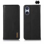 For Sony Xperia 5 V KHAZNEH Nappa Top Layer Cowhide Leather Phone Case(Black)