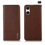 For Sony Xperia 10 VI KHAZNEH Nappa Top Layer Cowhide Leather Phone Case(Brown)