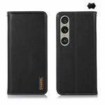 For Sony Xperia 1 VI KHAZNEH Nappa Top Layer Cowhide Leather Phone Case(Black)
