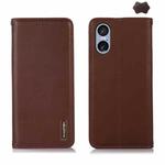 For Sony Xperia 5 VI KHAZNEH Nappa Top Layer Cowhide Leather Phone Case(Brown)