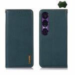 For Sony Xperia 1 VII KHAZNEH Nappa Top Layer Cowhide Leather Phone Case(Green)