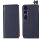 For Sony Xperia 1 VII KHAZNEH Nappa Top Layer Cowhide Leather Phone Case(Blue)