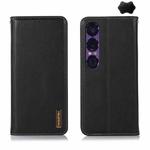 For Sony Xperia 1 VII KHAZNEH Nappa Top Layer Cowhide Leather Phone Case(Black)