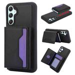 For Samsung Galaxy A34 5G RFID Anti-theft Detachable Card Bag Leather Phone Case(Black)