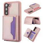 For Samsung Galaxy S23+ RFID Anti-theft Detachable Card Bag Leather Phone Case(Pink)