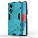 For OPPO A58 4G Global Punk Armor 2 in 1 PC + TPU Phone Case with Holder(Blue)