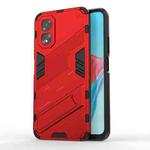 For OPPO A38 4G Global Punk Armor 2 in 1 PC + TPU Phone Case with Holder(Red)