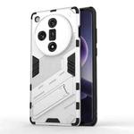 For OPPO Find X7 5G Punk Armor 2 in 1 PC + TPU Phone Case with Holder(White)