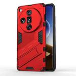 For OPPO Find X7 Ultra 5G Punk Armor 2 in 1 PC + TPU Phone Case with Holder(Red)