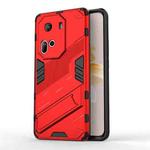 For OPPO Reno11 5G Global Punk Armor 2 in 1 PC + TPU Phone Case with Holder(Red)