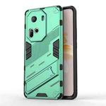 For OPPO Reno11 5G Global Punk Armor 2 in 1 PC + TPU Phone Case with Holder(Green)