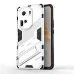 For OPPO Reno11 5G Global Punk Armor 2 in 1 PC + TPU Phone Case with Holder(White)