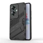 For OPPO Reno11 F 5G Global Punk Armor 2 in 1 PC + TPU Phone Case with Holder(Black)