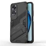 For OPPO A60 4G Global Punk Armor 2 in 1 PC + TPU Phone Case with Holder(Black)