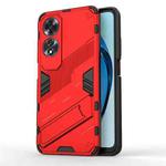 For OPPO A60 4G Global Punk Armor 2 in 1 PC + TPU Phone Case with Holder(Red)