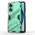 For OPPO A60 4G Global Punk Armor 2 in 1 PC + TPU Phone Case with Holder(Green)