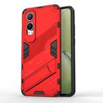 For OPPO K12x Punk Armor 2 in 1 PC + TPU Phone Case with Holder(Red)