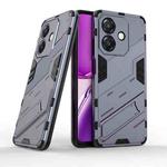 For OPPO A3X 5G India Punk Armor 2 in 1 PC + TPU Phone Case with Holder(Grey)